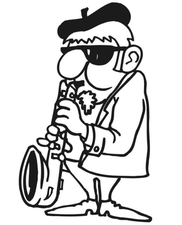 Old Man playing Saxophone