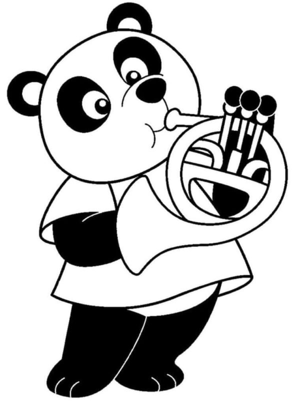 Panda Playing the Trumpet