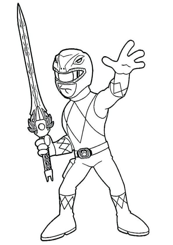 Power Ranger Holding Sword