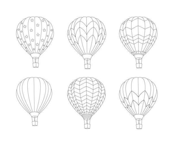 Six Hot Air Balloons