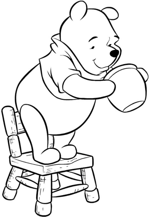 Winnie the Pooh Standing on Chair