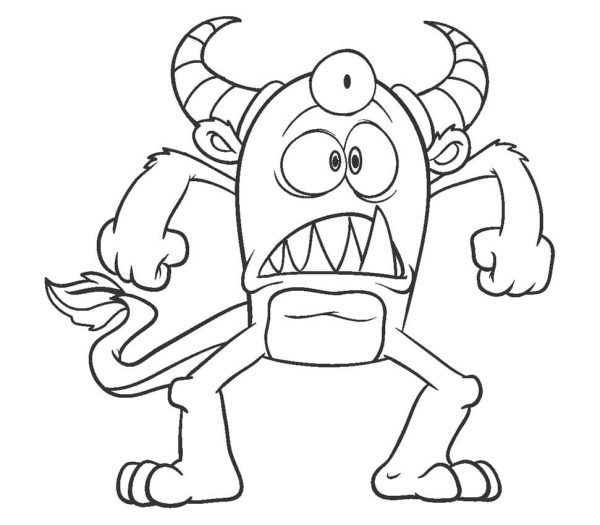 Print Cute Monster in Cartoon