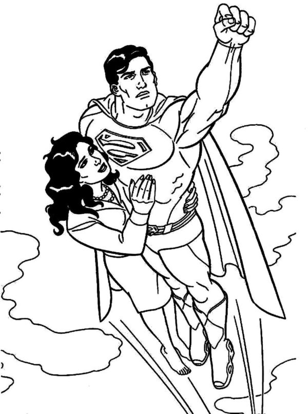 Superman Flying With Girl