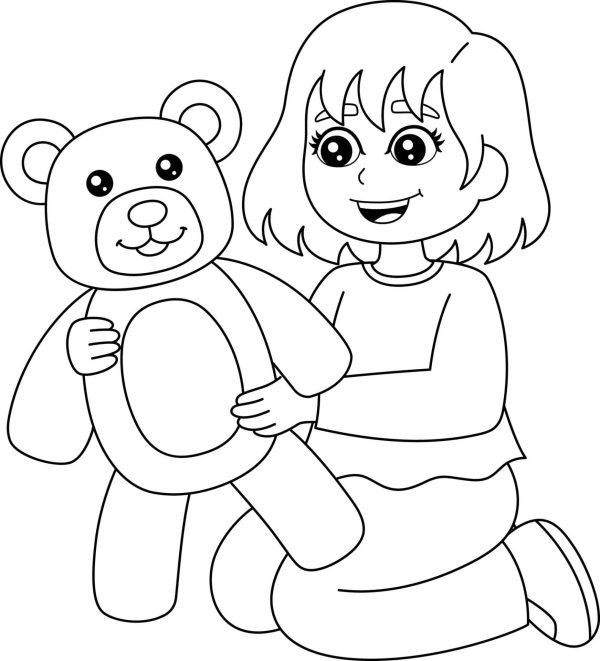 Fun Girl Holding Teddy Bear