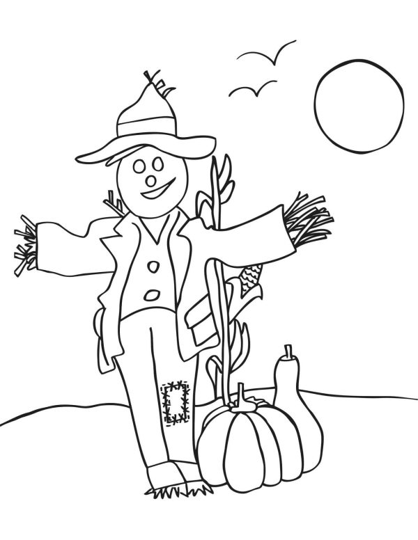 Happy Scarecrow in Autumn