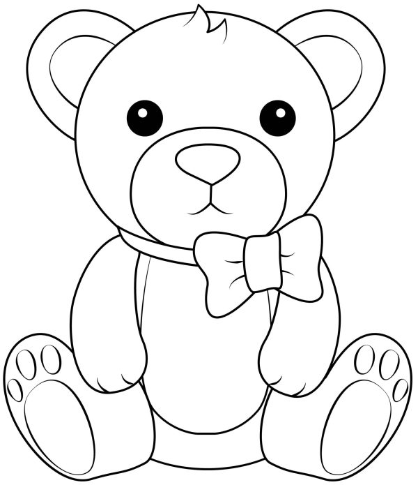 Teddy Bear Wearing Bow