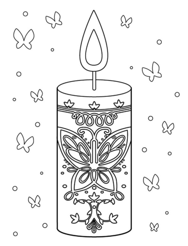 Candle With Butterfliese