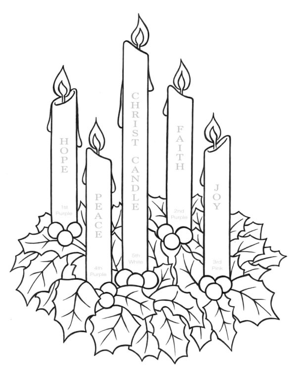 Five Candles With Leaves