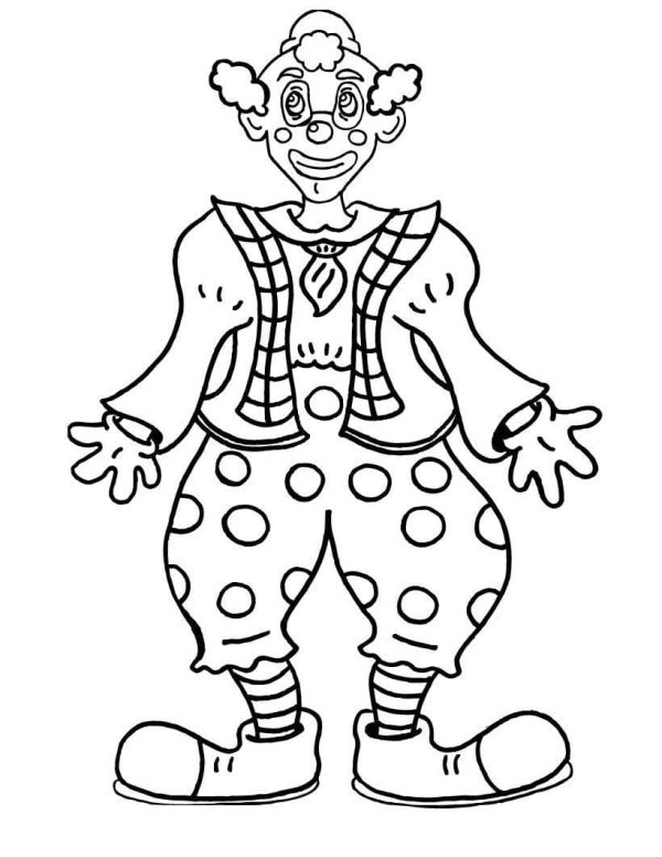 Funny Clown Outline