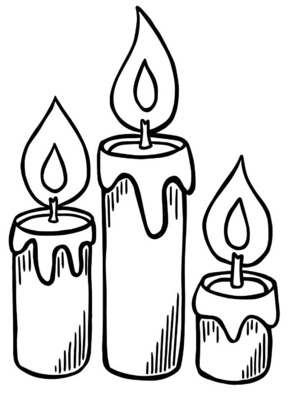 Hand Draw Three Candles