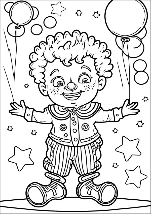 Kid Clown With Stars