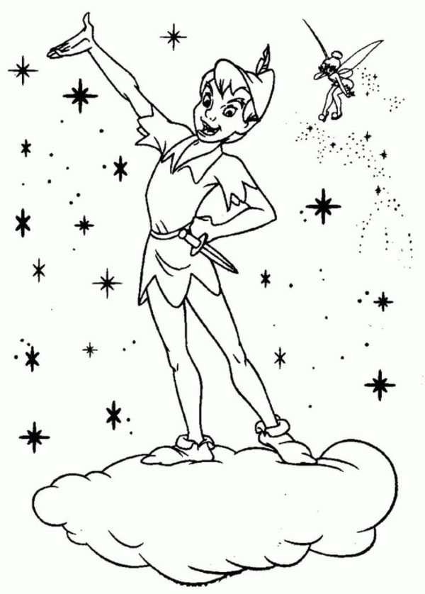 Peter Pan Standing On Cloud
