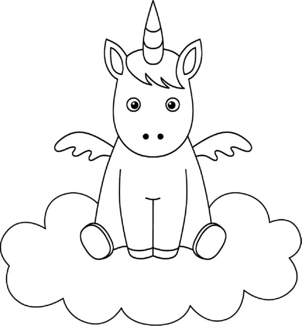 Unicorn Sitting On Cloud