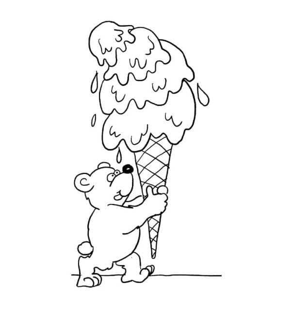 Bear With Big Ice Cream