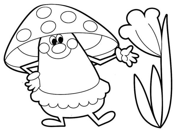 Cartoon Mushroom Printable