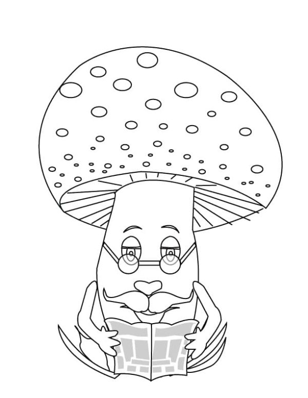 Cartoon Old Mushroom