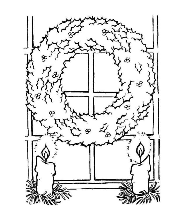 Christmas Candles and Wreath