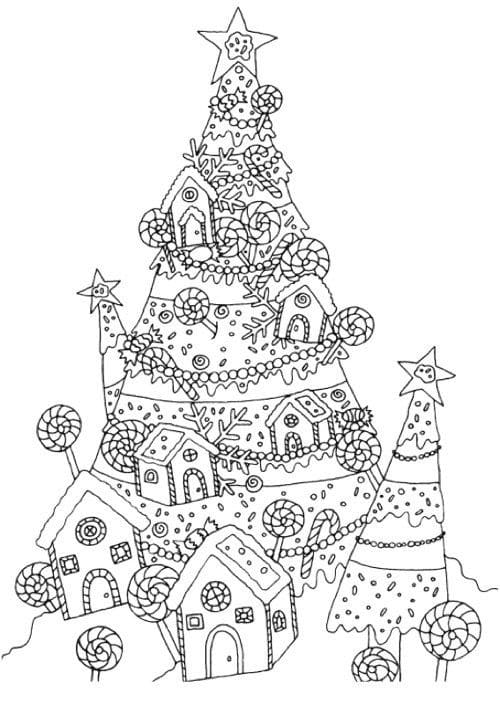 Christmas Tree and Candy House