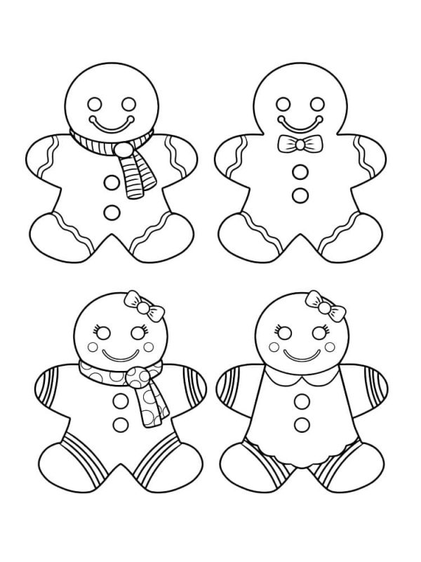 Four Gingerbread Men