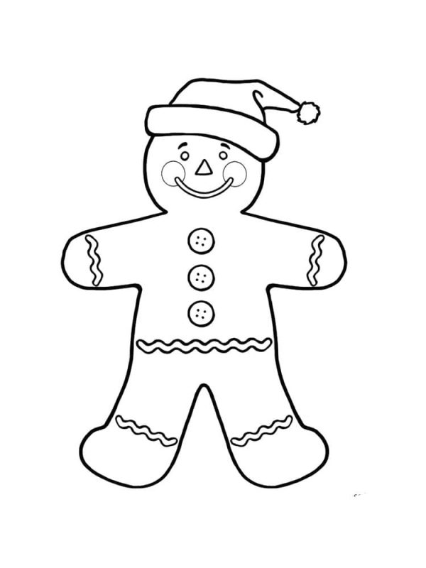 Gingerbread Man with Santa Hat
