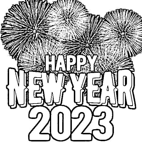 Happy New Year 2023 with Fireworks