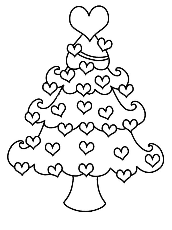 Heart Decorated Christmas Tree