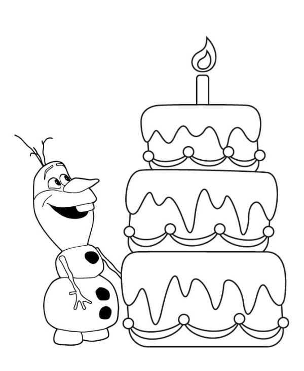 Olaf and Birthday Cake