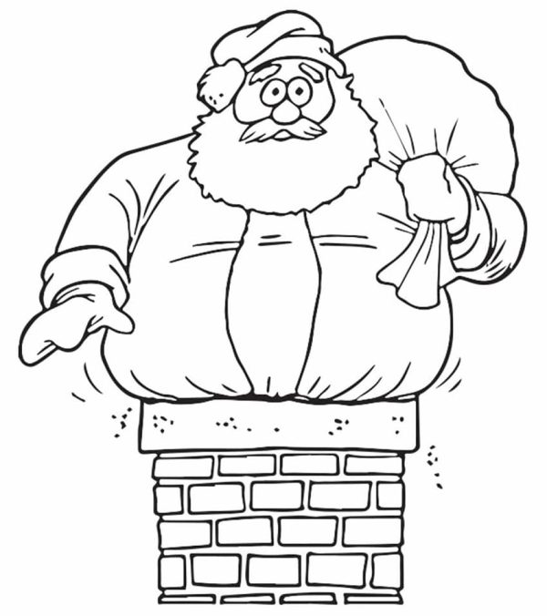 Santa Claus Stuck in the Chimney