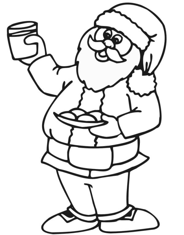 Santa Claus with Milk and Cookies