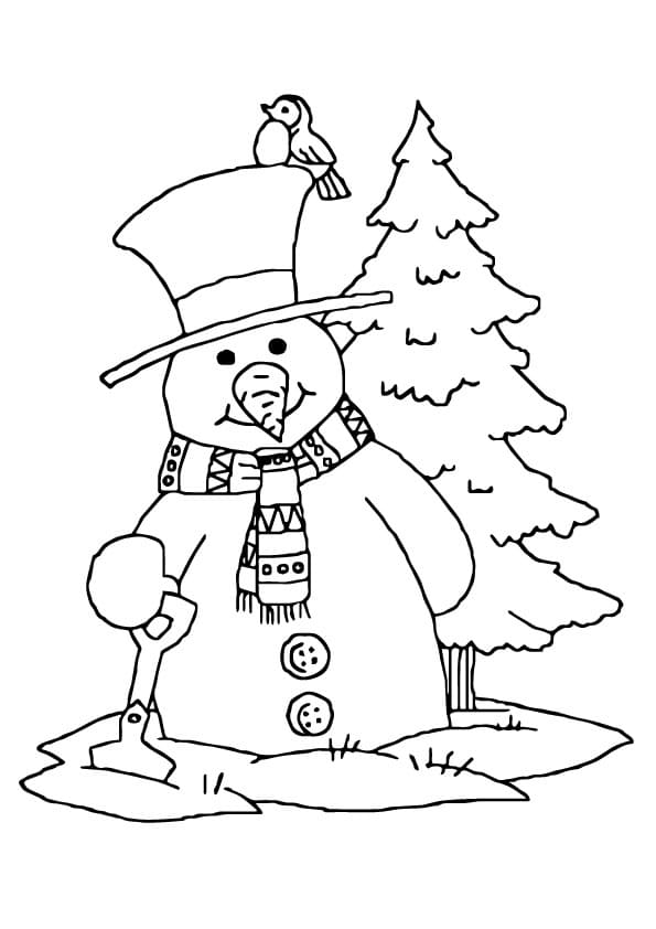 Snowman And Christmas Tree