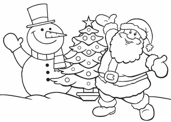 Snowman and Santa Claus