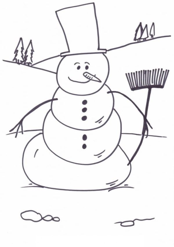 Snowman on Winter