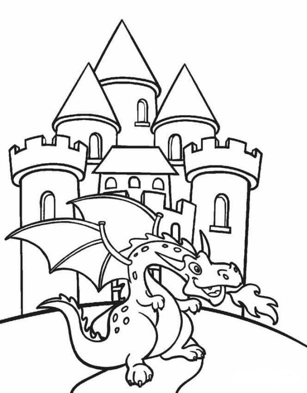 Cute Dragon and Castle