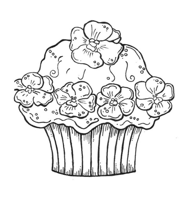 Flowers on Cupcake
