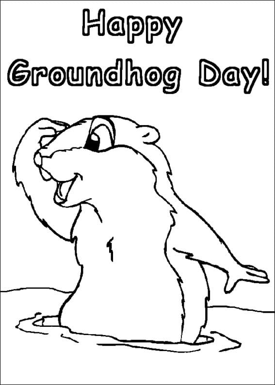Happy Groundhog Day Drawing