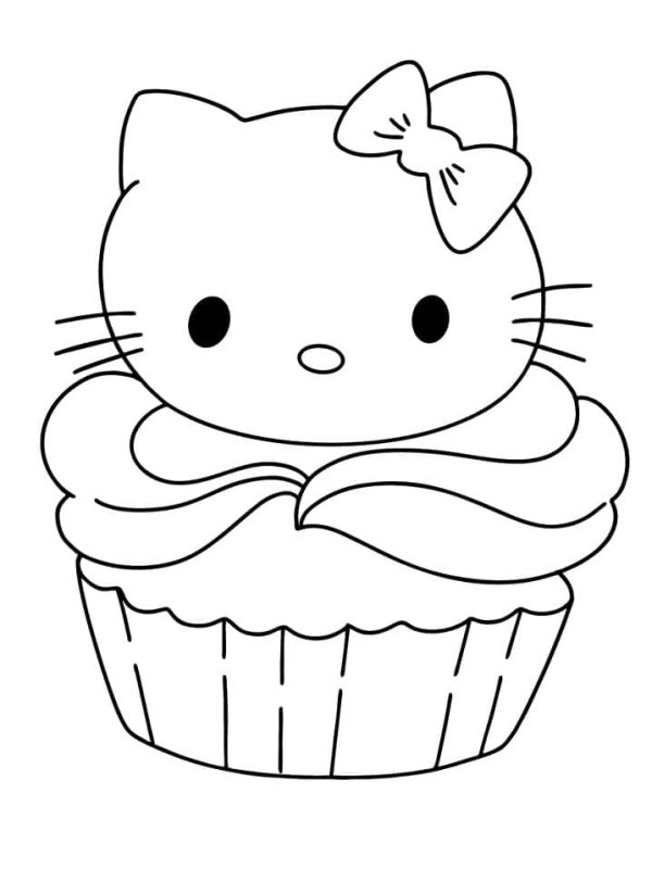 Hello Kitty on Cupcake