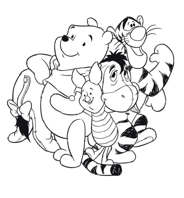 Pooh with His Friends