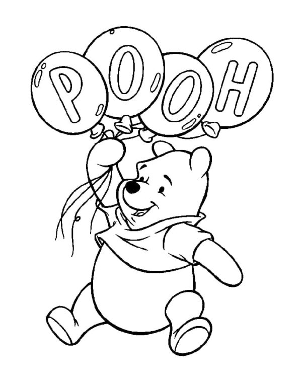 Winnie the Pooh with Balloons