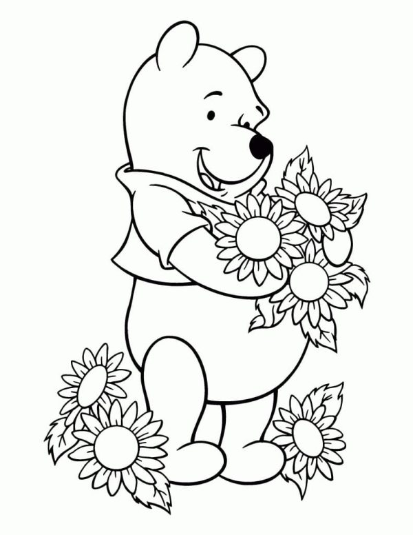 Winnie the Pooh with Flowers