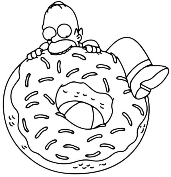 Homer Simpson Eating Donut
