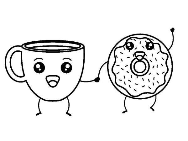 Kawaii Coffee and Donut