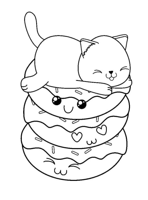 Kawaii Donut and Kitten