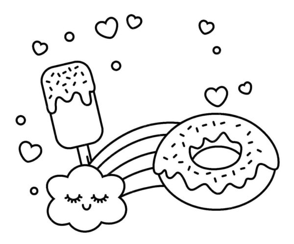 Kawaii Ice Cream and Donut