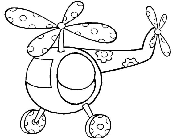 Printable Cute Helicopter For Kids