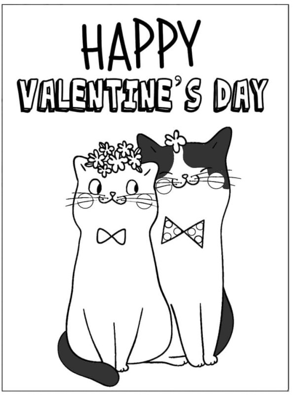 Valentines Card with Cats