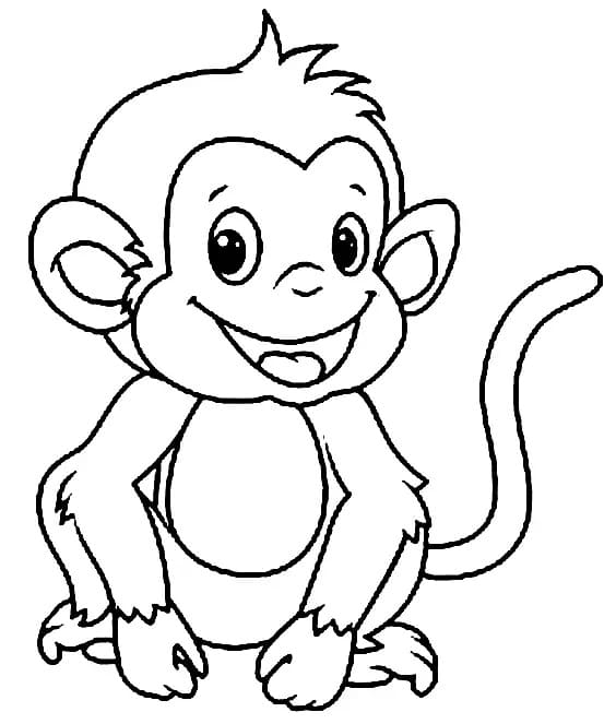 Printable Smiling Monkey