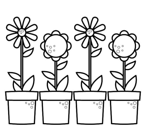 Four Flower Pots