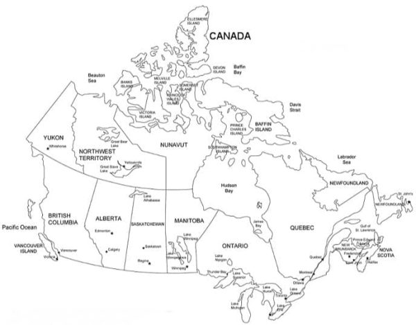 Free Printable Canada Map