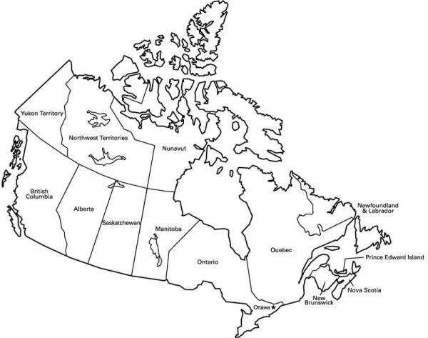 Map of Canada Printable