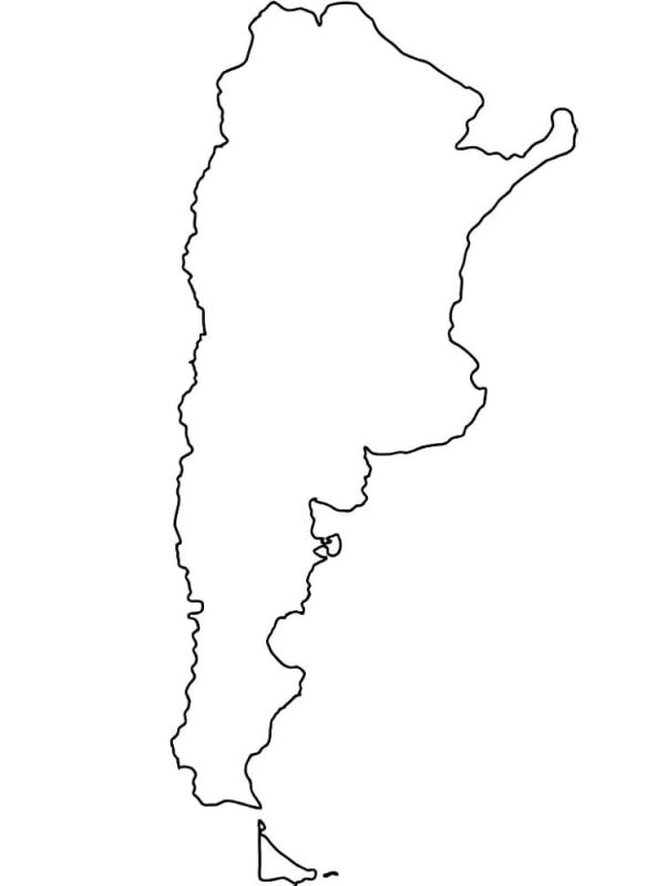 Outline Map of Argentina
